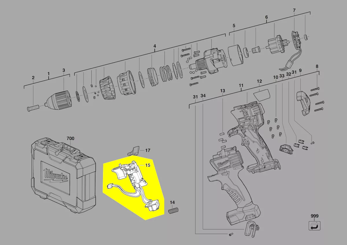 interrupteur-variateur réf. 4931431947 Milwaukee